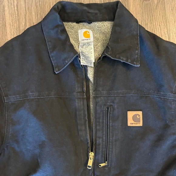 Carhartt Men's black zip front Sherpa lined utility jacket - Picture 2 of 10